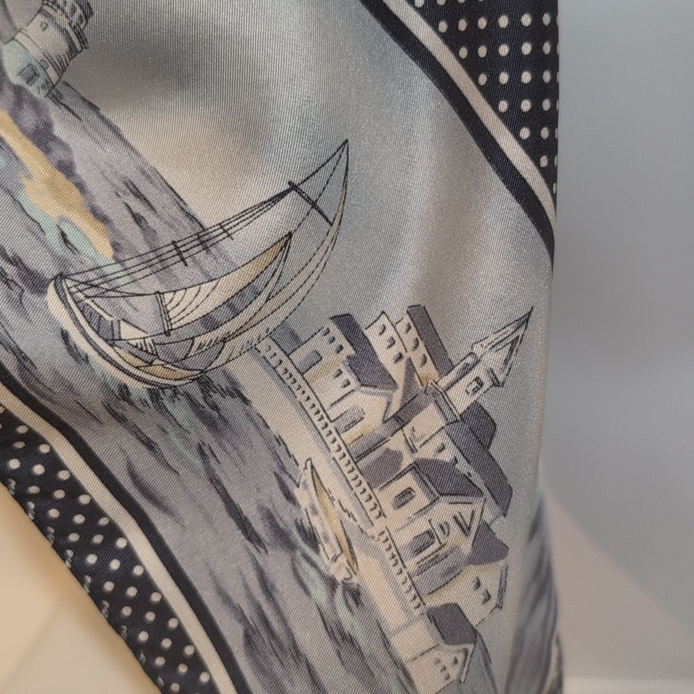 Talbots Black and White SILK Scarf - Picture 6 of 10